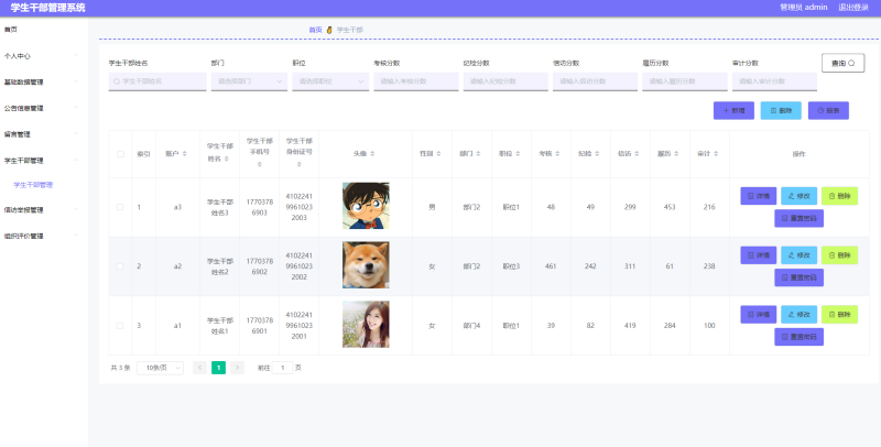 学生干部管理系统设计与实现-毕设无忧网