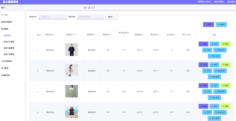 网上服装商城-毕设无忧网
