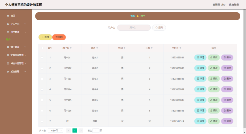 个人博客系统-毕设无忧网