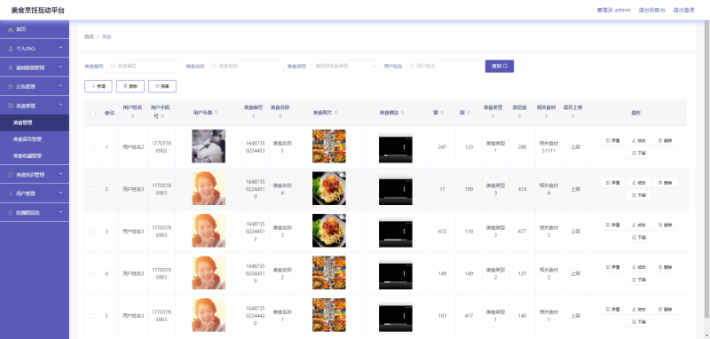 美食烹饪互动平台-毕设无忧网