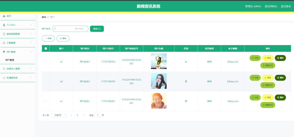 新闻资讯系统