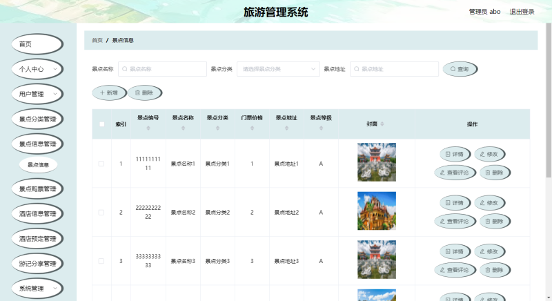 旅游管理系统-毕设无忧网