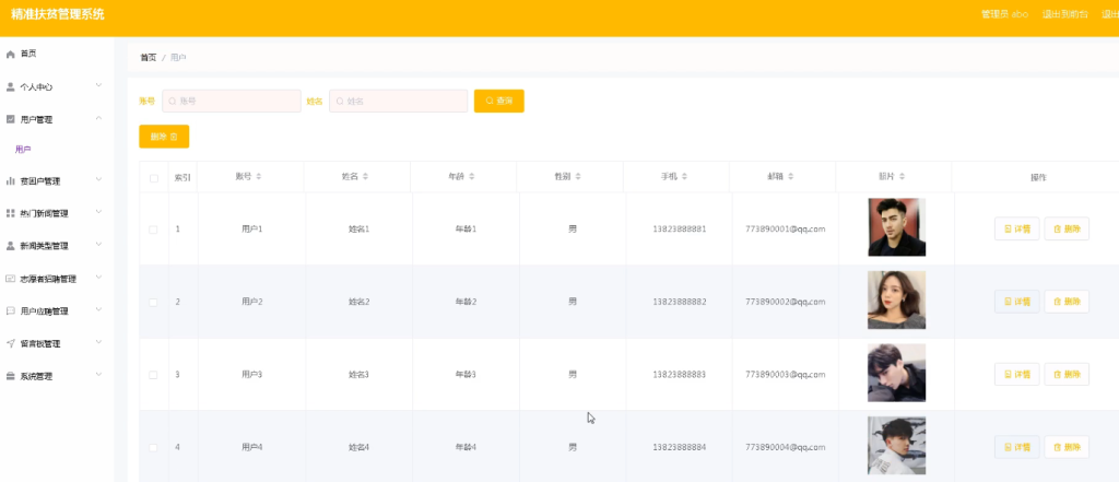 精准扶贫管理系统