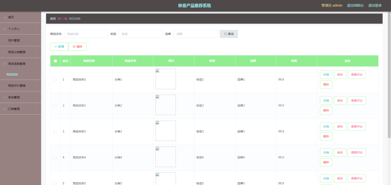林业产品推荐系统-毕设无忧网